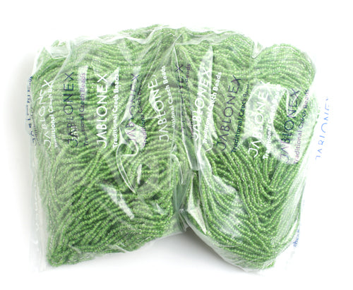 Czech Seed Beads 10/0 Color Lined Green Shades