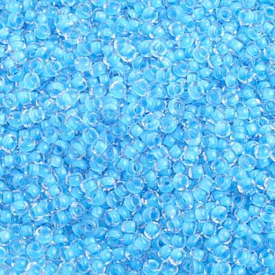 Czech Seed Beads 10/0 Color Lined Blue Shades