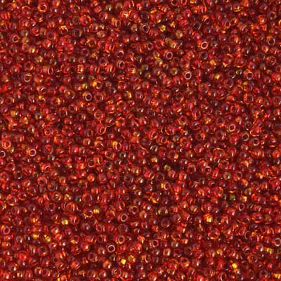 Czech Seed Beads 10/0 Transparent - Red Shades