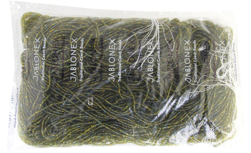 Czech Seed Beads 10/0 Transparent - Green Shades