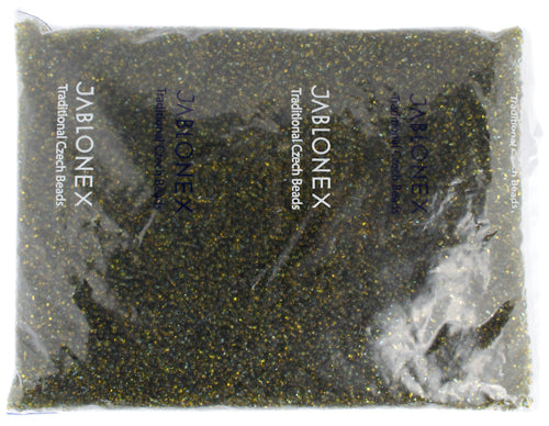 Czech Seed Beads 10/0 Transparent - Green Shades