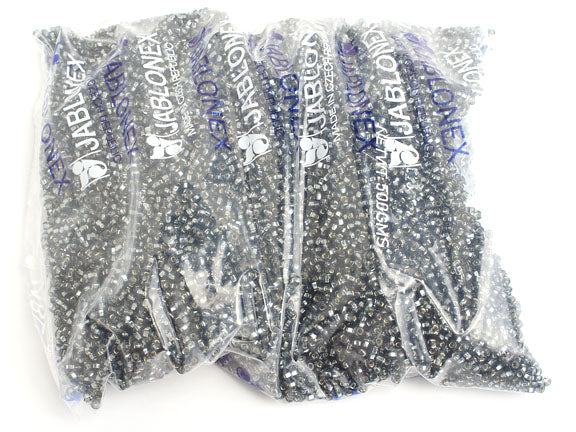 Czech Seed Beads 8/0 - Black/Grey Shades