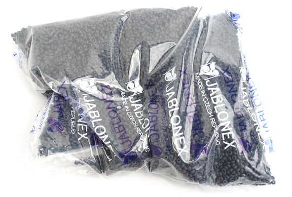 Czech Seed Beads 8/0 - Black/Grey Shades