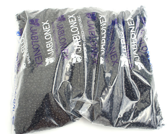 Czech Seed Beads 8/0 - Black/Grey Shades