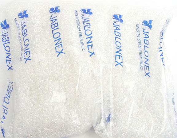 Czech Seed Beads 8/0 - Crystal/White Shades