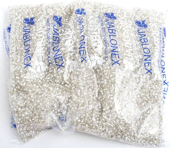 Czech Seed Beads 8/0 - Crystal/White Shades