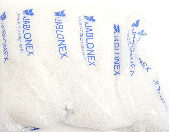 Czech Seed Beads 8/0 - Crystal/White Shades