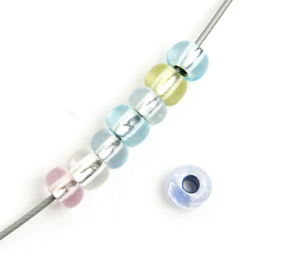 Czech Seed Bead / Pony Beads 6/0 Silver Lined Crystal/Grey Shades