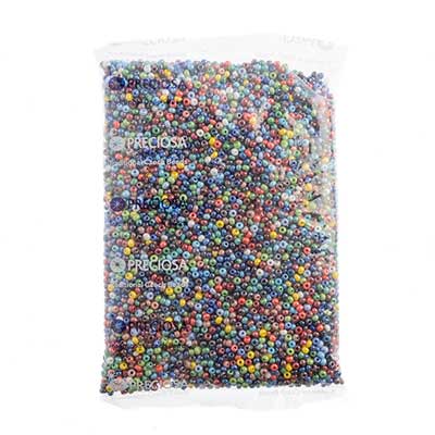 Czech Seed Bead / Pony Beads 6/0 Opaque Black/Multi Shades