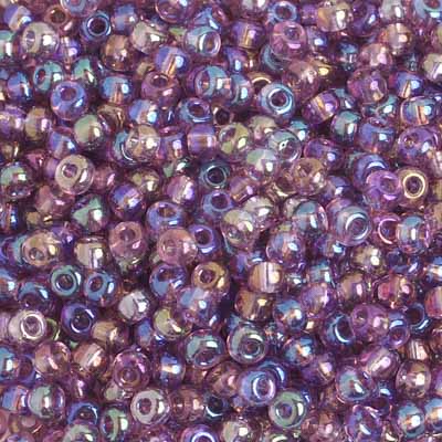 Czech Seed Bead / Pony Beads 6/0 Transparent Purple Shades