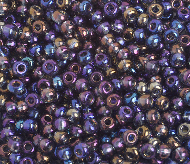 Czech Seed Bead / Pony Beads 6/0 Transparent Crystal/Grey Shades