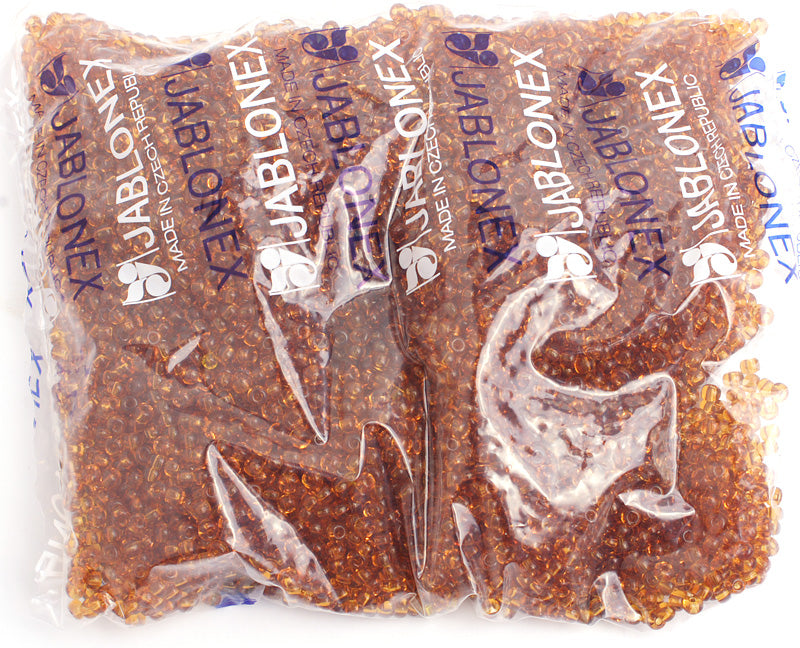 Czech Seed Bead / Pony Beads 6/0 Transparent Brown Shades