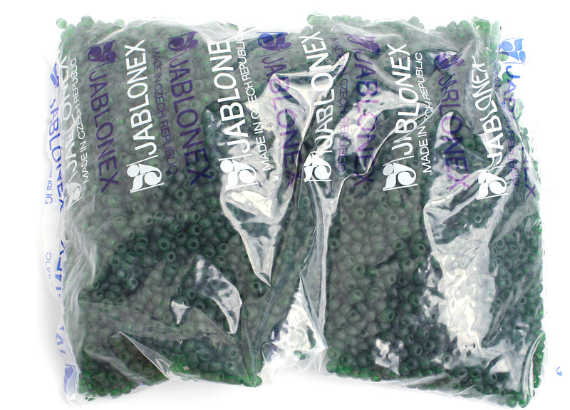 Czech Seed Bead / Pony Beads 6/0 Transparent Green Shades