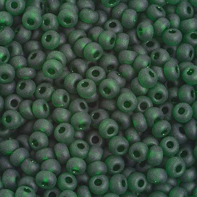 Czech Seed Bead / Pony Beads 6/0 Transparent Green Shades
