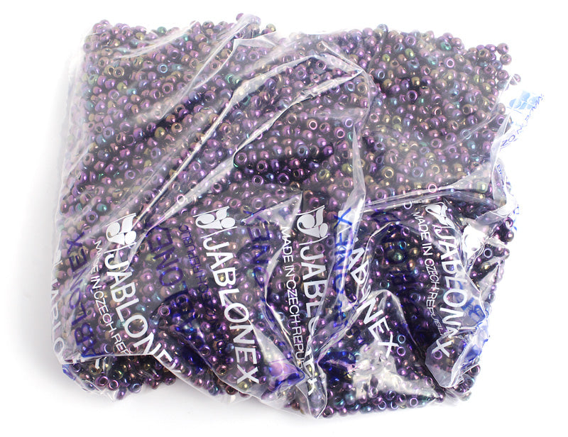 Czech Seed Bead / Pony Beads 6/0 Opaque Purple Shades