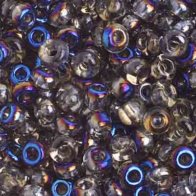 Czech Seed Bead / Pony Beads 6/0 Transparent Crystal/Grey Shades