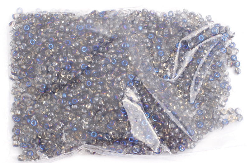 Czech Seed Bead / Pony Beads 6/0 Transparent Crystal/Grey Shades