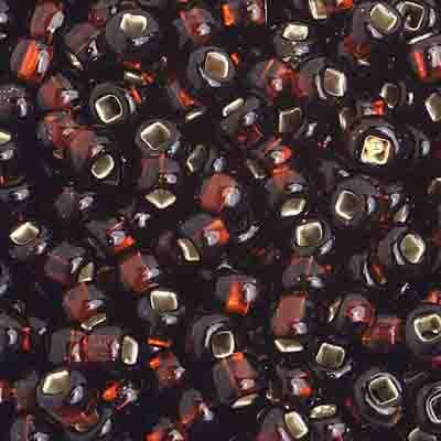 Czech Seed Bead / Pony Beads 6/0 Silver Lined Brown Shades