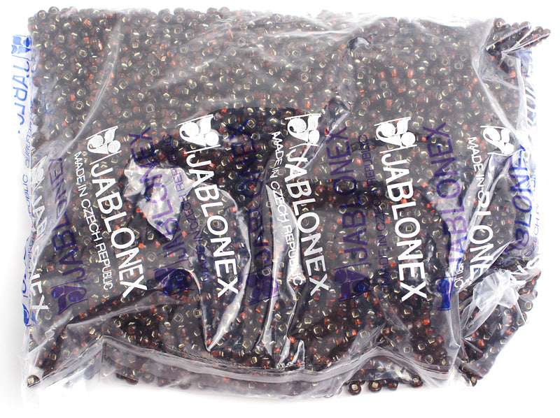 Czech Seed Bead / Pony Beads 6/0 Silver Lined Brown Shades