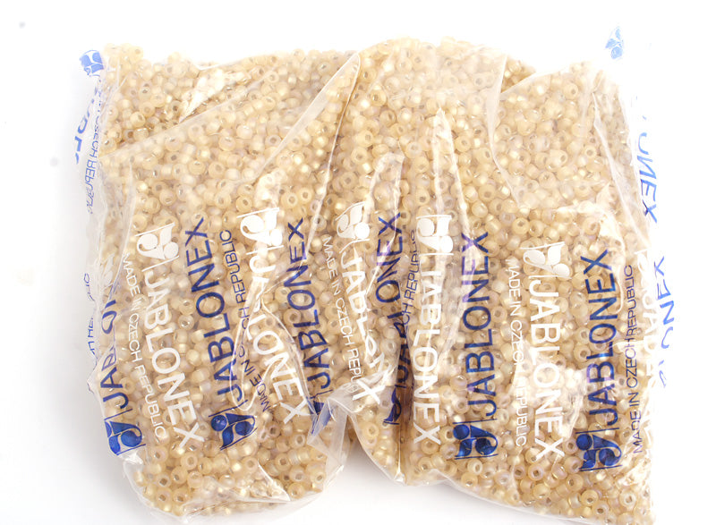 Czech Seed Bead / Pony Beads 6/0 Silver Lined Brown Shades