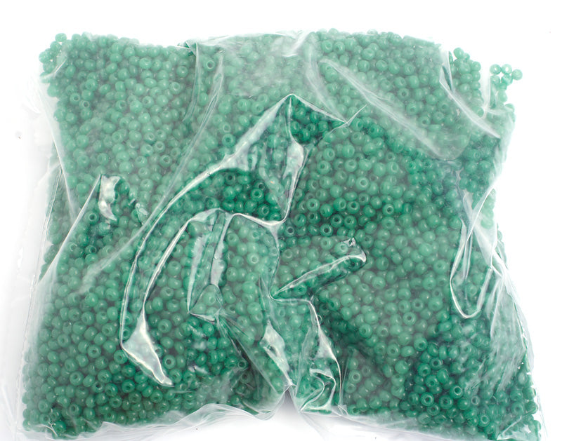 Czech Seed Bead / Pony Beads 6/0 Opaque Green Shades