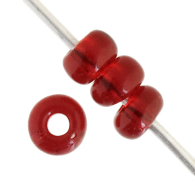 Czech Seed Bead / Pony Beads 6/0 Transparent Red Shades