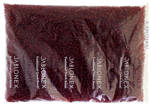 Czech Seed Bead / Pony Beads 6/0 Transparent Red Shades