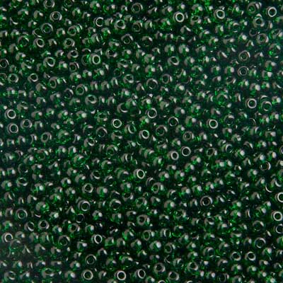 Czech Seed Bead / Pony Beads 6/0 Transparent Green Shades