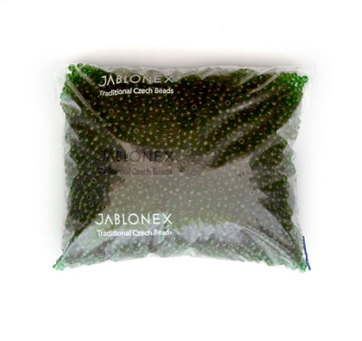 Czech Seed Bead / Pony Beads 6/0 Transparent Green Shades