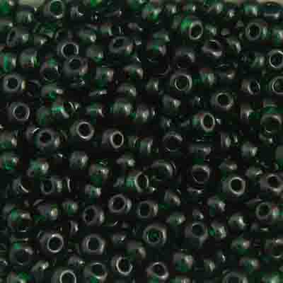 Czech Seed Bead / Pony Beads 6/0 Transparent Green Shades