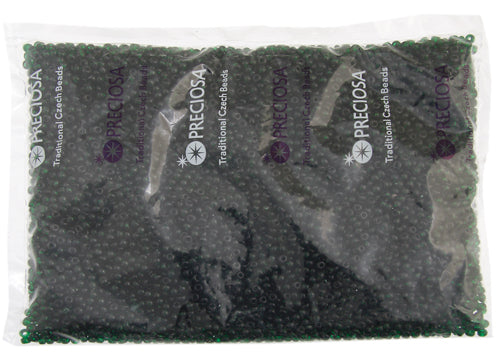 Czech Seed Bead / Pony Beads 6/0 Transparent Green Shades