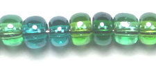 Czech Seed Bead / Pony Beads 6/0 Transparent Green Shades