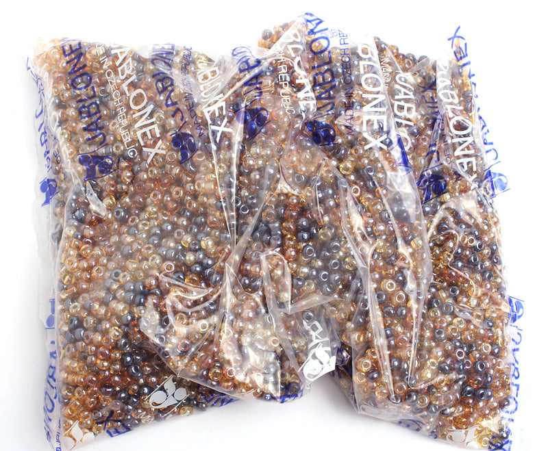 Czech Seed Bead / Pony Beads 6/0 Transparent Brown Shades