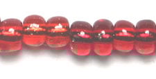 Czech Seed Bead / Pony Beads 6/0 Silver Lined Red Shades