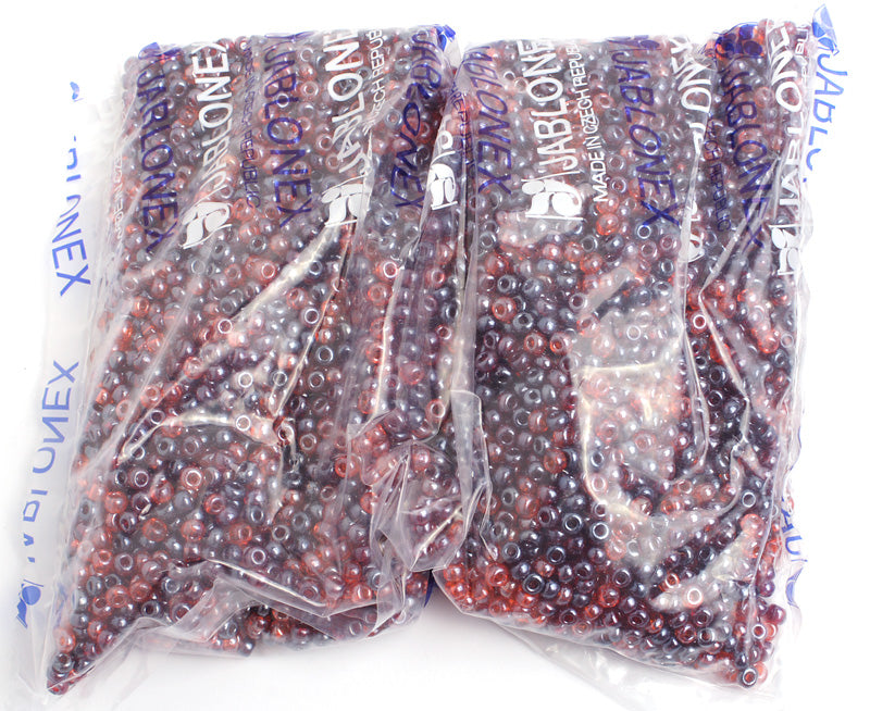 Czech Seed Bead / Pony Beads 6/0 Transparent Red Shades