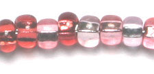 Czech Seed Bead / Pony Beads 6/0 Silver Lined Pink Shades