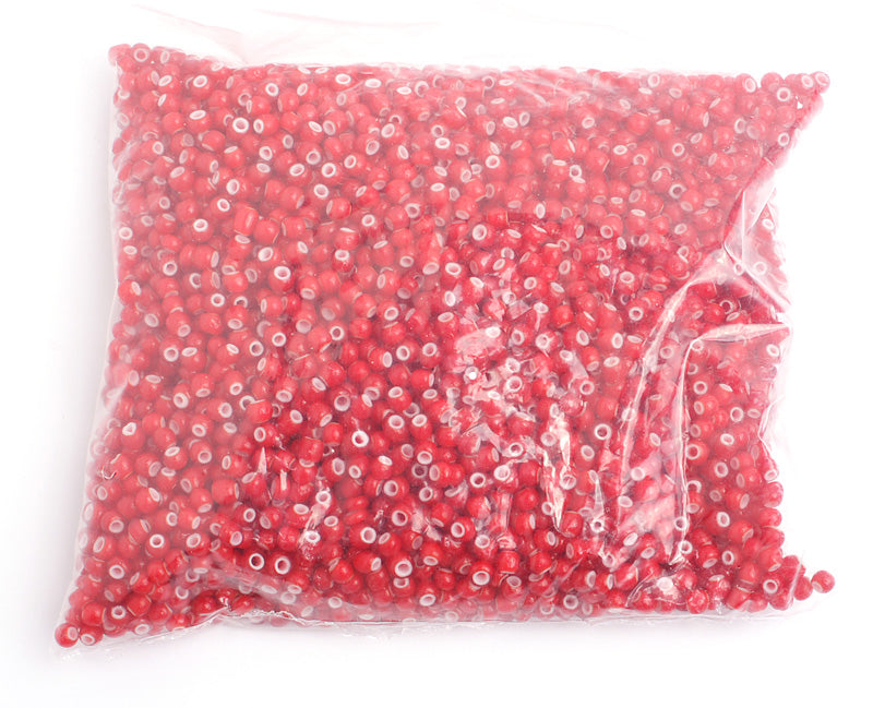 Czech Seed Bead / Pony Beads 6/0 Opaque Red Shades