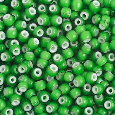 Czech Seed Bead / Pony Beads 6/0 Opaque Green Shades