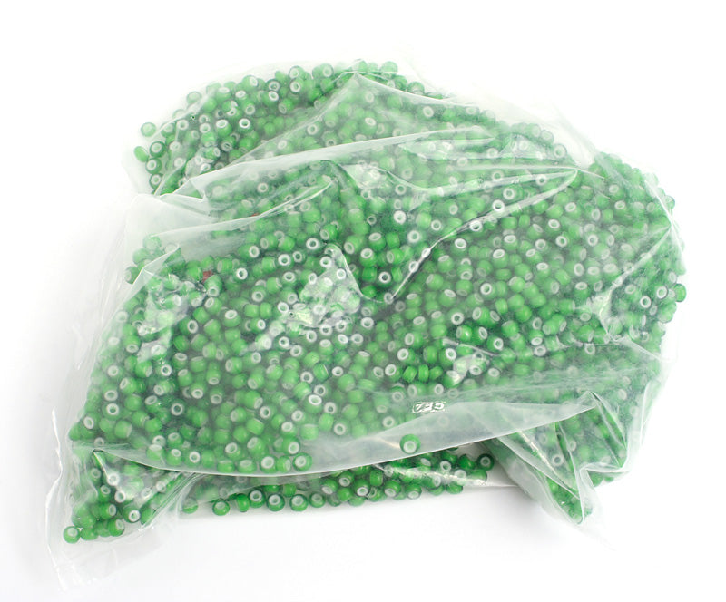 Czech Seed Bead / Pony Beads 6/0 Opaque Green Shades