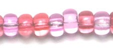 Czech Seed Bead / Pony Beads 6/0 Transparent Pink Shades