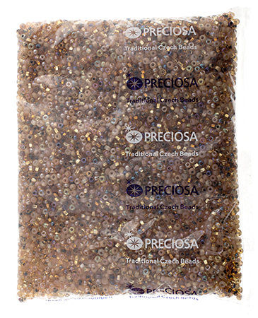 Czech Seed Bead / Pony Beads 6/0 Silver Lined Brown Shades