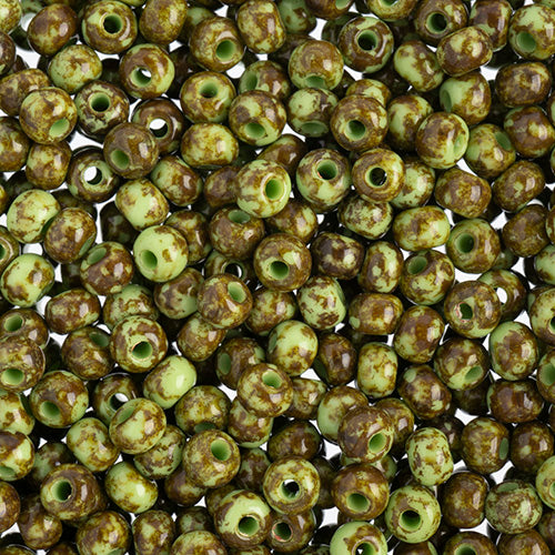 Czech Seed Bead / Pony Beads 6/0 Opaque Green Shades