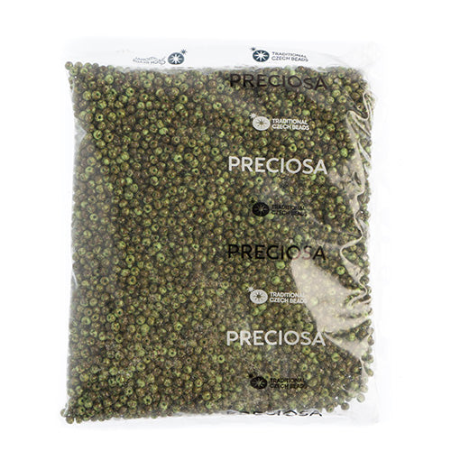 Czech Seed Bead / Pony Beads 6/0 Opaque Green Shades
