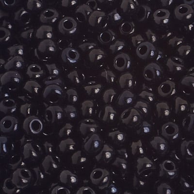 Czech Seed Bead / Pony Beads 6/0 Opaque Black/Multi Shades