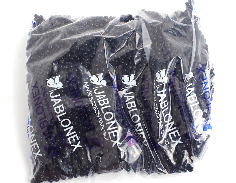 Czech Seed Bead / Pony Beads 6/0 Opaque Black/Multi Shades