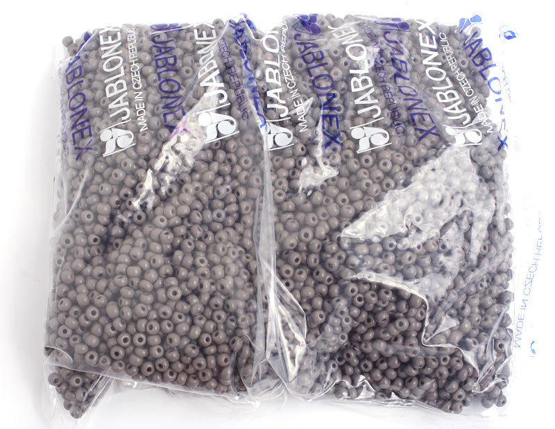 Czech Seed Bead / Pony Beads 6/0 Opaque Black/Multi Shades