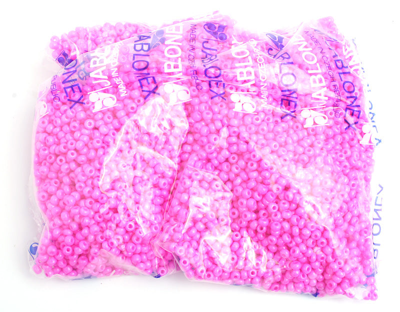 Czech Seed Bead / Pony Beads 6/0 Opaque Pink Shades
