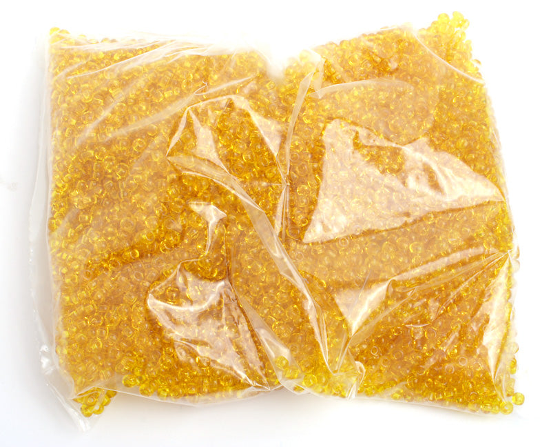 Czech Seed Bead / Pony Beads 6/0 Transparent Yellow/Orange Shades