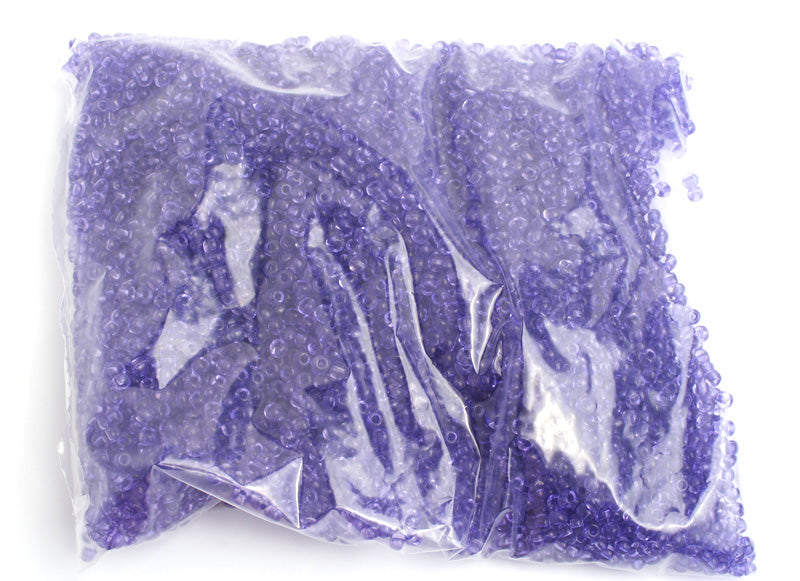 Czech Seed Bead / Pony Beads 6/0 Transparent Purple Shades