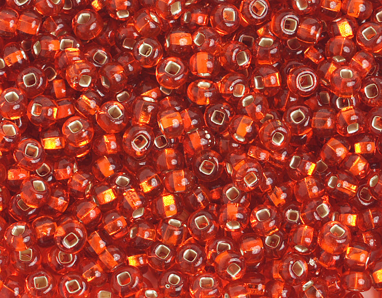 Czech Seed Bead / Pony Beads 6/0 Silver Lined Yellow/Orange Shades